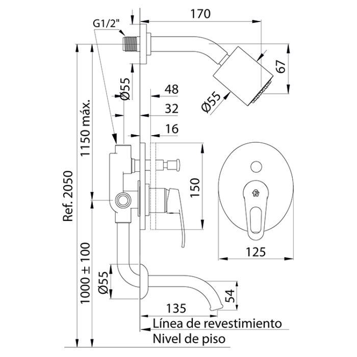 0106 B1 Arizona Monoc Ducha con tranferencia CR FV 2