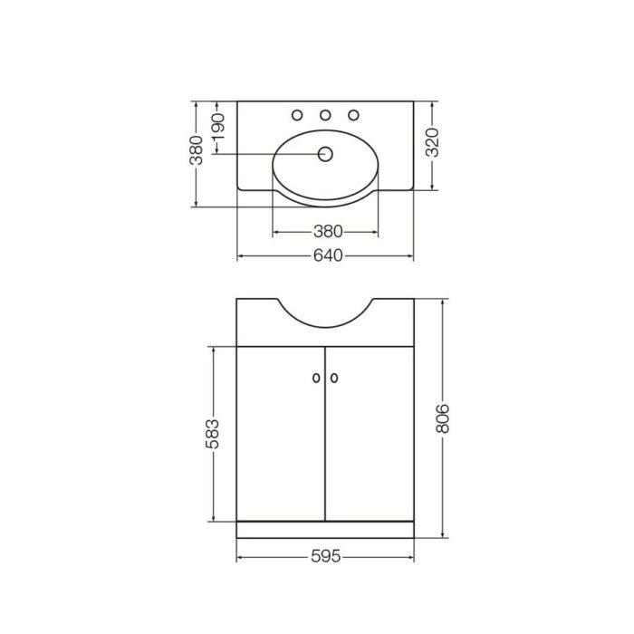 Venecia X6VL Mueble 64cm Puerta Lisa Blanca Ferrum 2