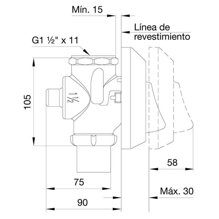 0368.01 Valvula Descarga 38mm FV 2